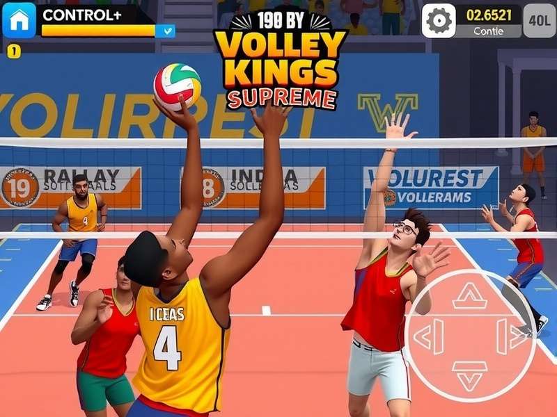 Volley Kings Supreme gameplay screenshot showing intense volleyball action
