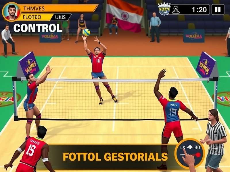 Volley Kings Supreme control tutorial showing touch gestures